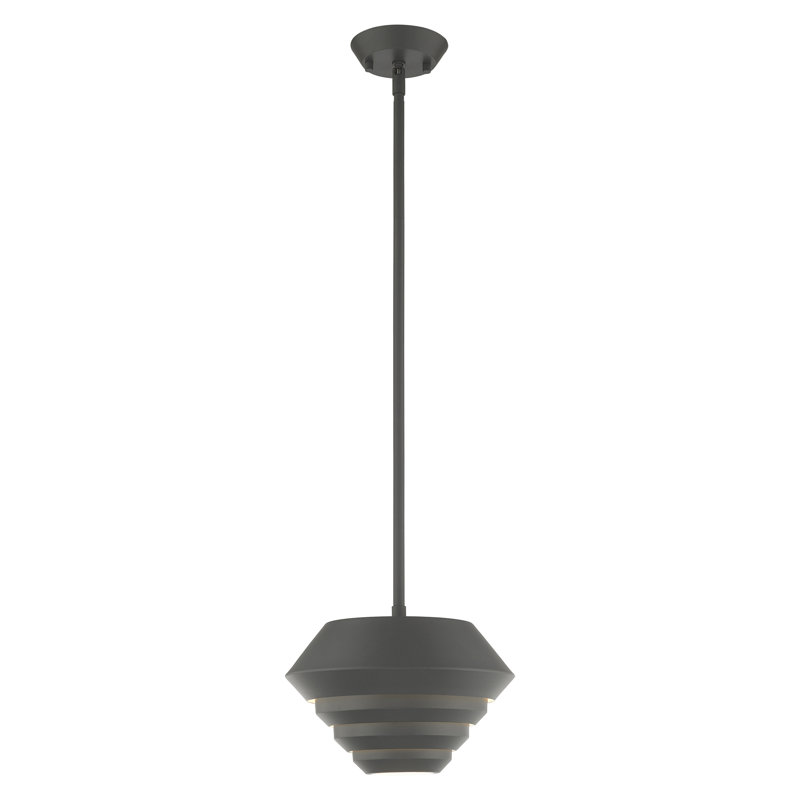 Luminaire suspendu en dome à 1 lumière, Gris scandinave