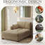 Chaise longue modulaire rembourrée en velours côtelé avec accoudoirs et coussins Bentura-1827414561-1878892189