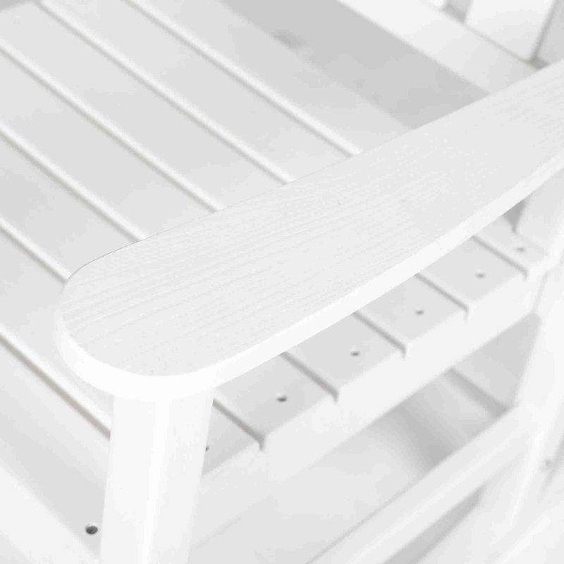 Ensemble de chaises berçantes toutes saisons avec table d'appoint, ensemble de chaises berçantes 3 pièces à texture de bois (comprend 2 chaises berçantes et 1 table)