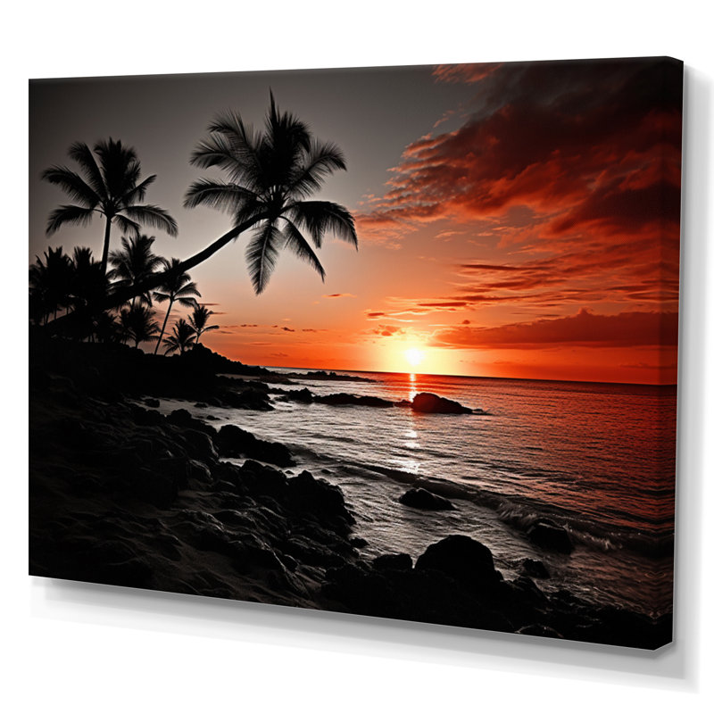 Hawaii Sunset Serenade I - Art mural d'Hawaï, Toile tendue, H 12 po x l 20 po x P 1 po