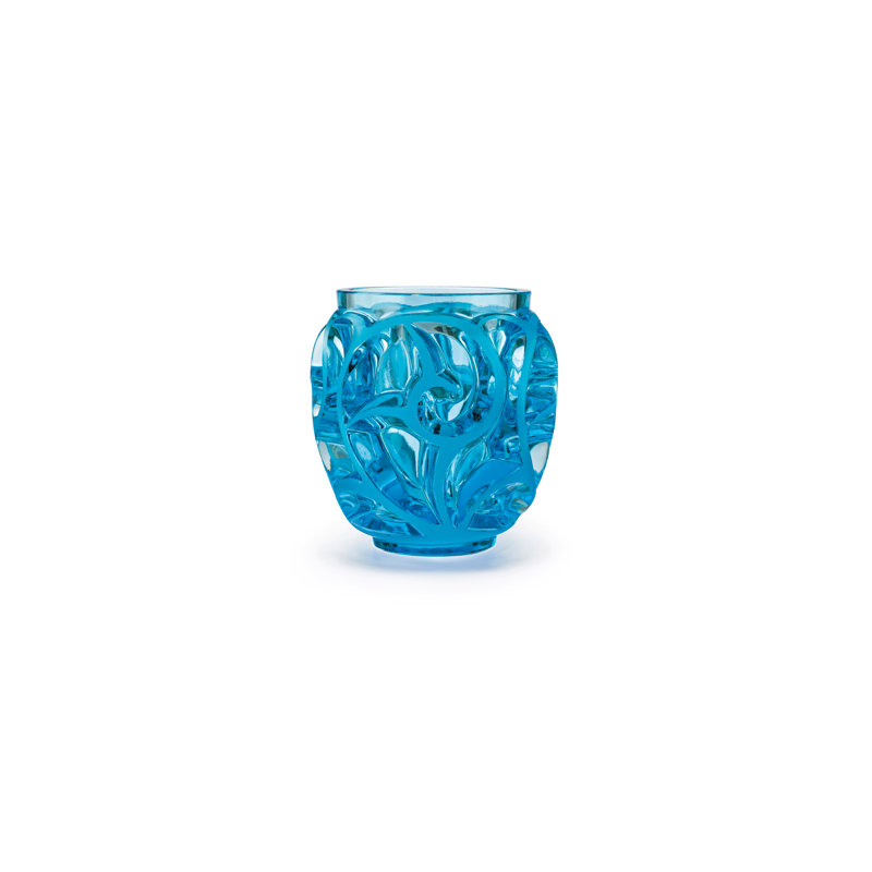 Tourbillons Handmade Crystal Table Vase, Amber, 4.96" H x 4.8" W x 4.8" D