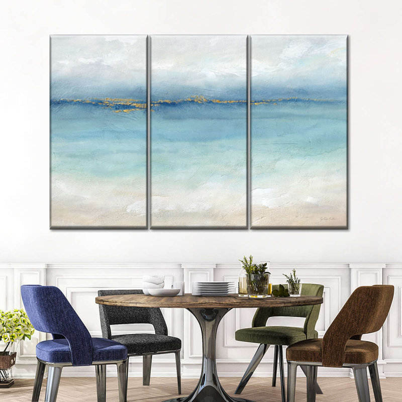 Ensemble de 3 pièces de paysage de mer serein sur toile Sandy Beach, H 42 po x l 65 po x P 1,25 po
