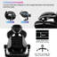 Inbox Zero Adjustable Headrest and Adjustable Padded Armrests PC & Racing Game Chair in Black and White-1501476941