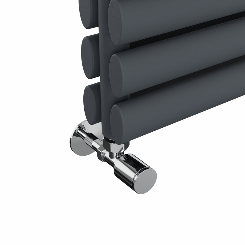 Brunella Oval Panel Radiators, 23.6cm H x 160cm W x 7.8cm D, Anthracite