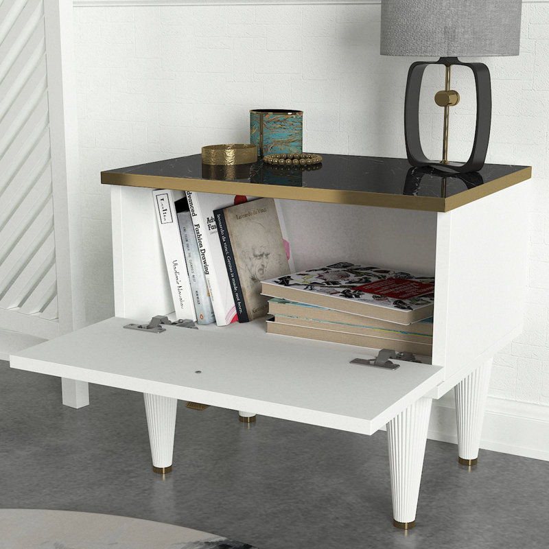 Erick 50cm W Manufactured Wood Bedside Table