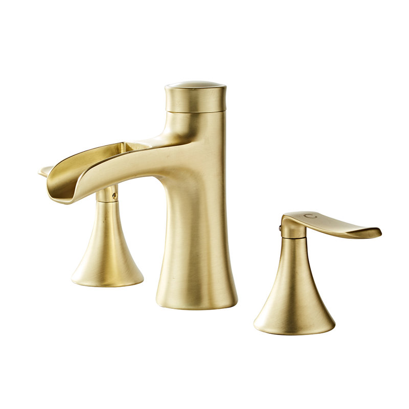 2-handle Bathroom Faucet with Drain Assembly, Matte Gold
