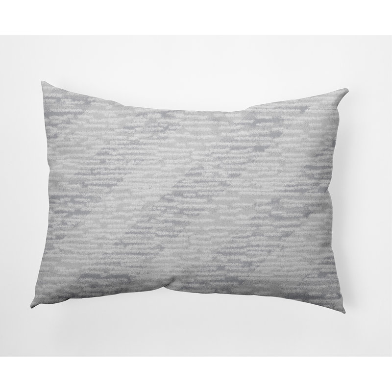  Marled Knit Stripe Outdoor Rectangular Pillow Cover & Insert, Gray