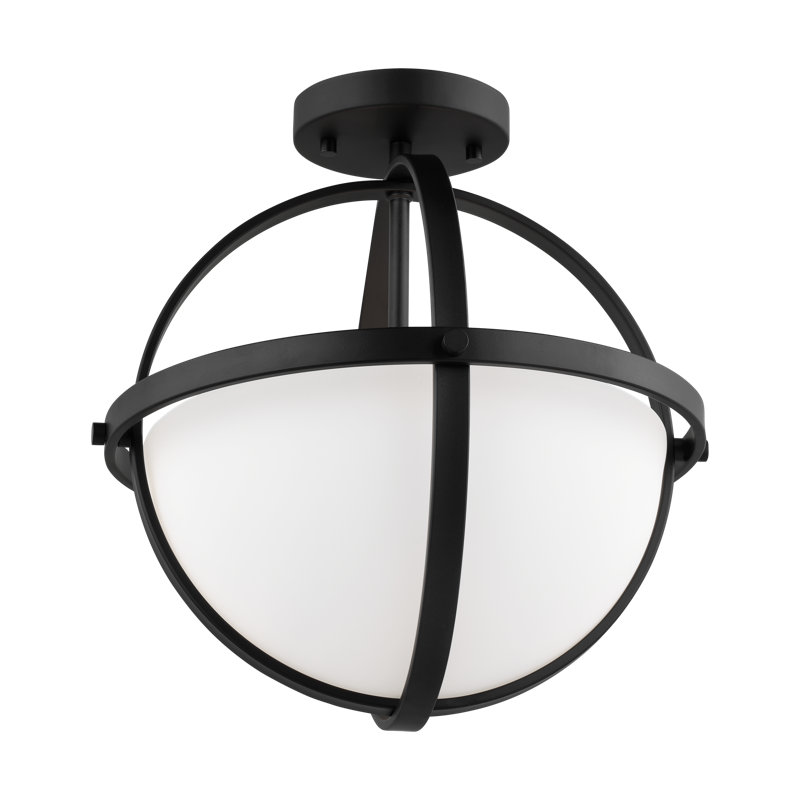 Luminaire suspendu sphérique à 2 lumières Balsamo, Nuit noire