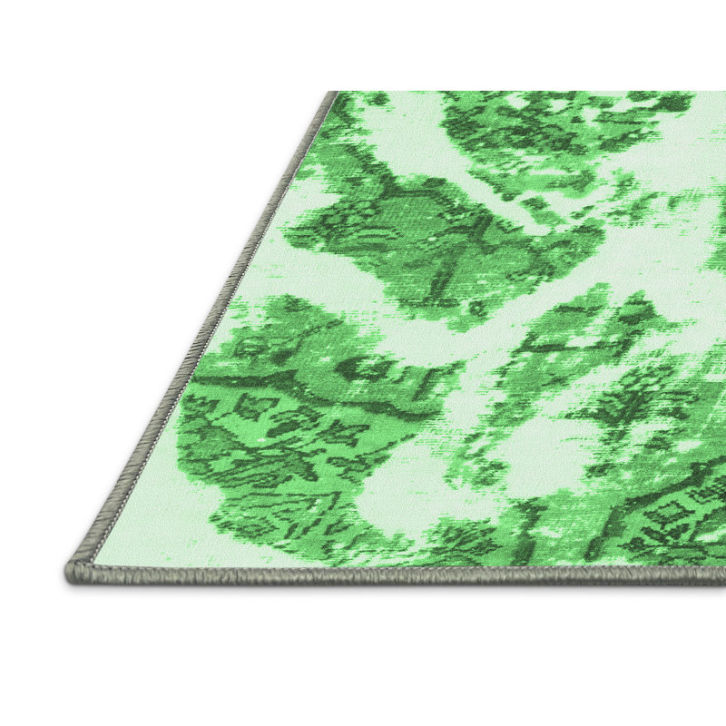 Tapis vert émeraude abstrait 1040, Rectangle 6 pi x 9 pi