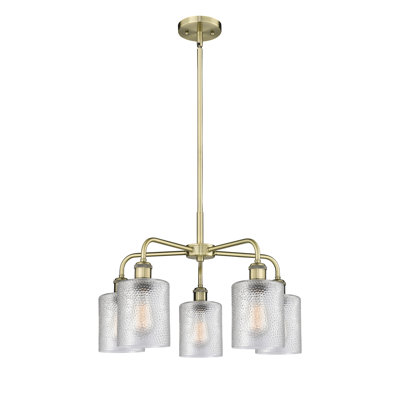 Lustre tambour 5 lumières en acier à intensité variable Dublin