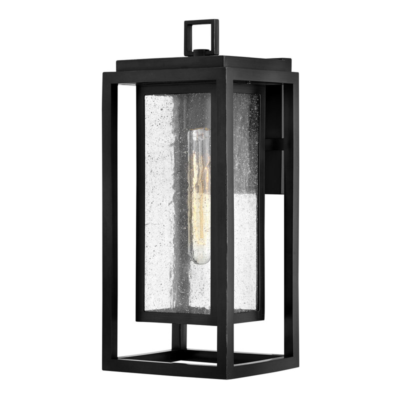 Republic Black 1 - Bulb Outdoor Wall Lantern, Black, 16" H x 7" W x 7" D