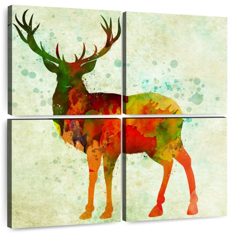 Cerf abstrait, H 32 po x l 32 po