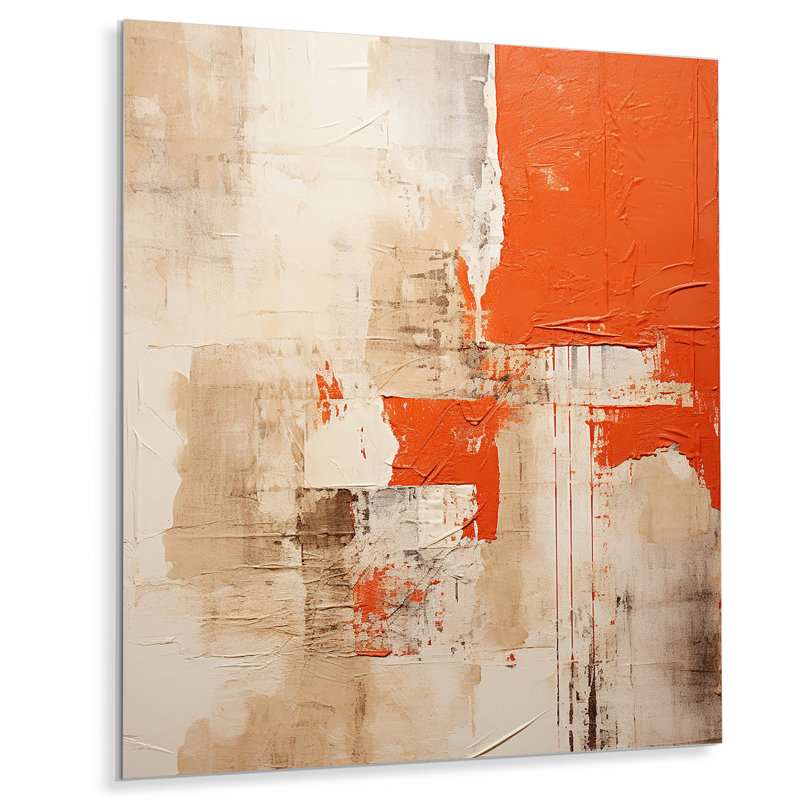 «Sunset Reverie Collage I», art mural abstrait en métal, H 20 po x l 12 po x P 1 po