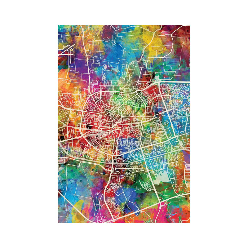 Leeuwarden Netherlands City Map I by Michael Tompsett - Wrapped Canvas Gallery-Wrapped Canvas Giclée, 30.48 cm H x 45.72 cm W