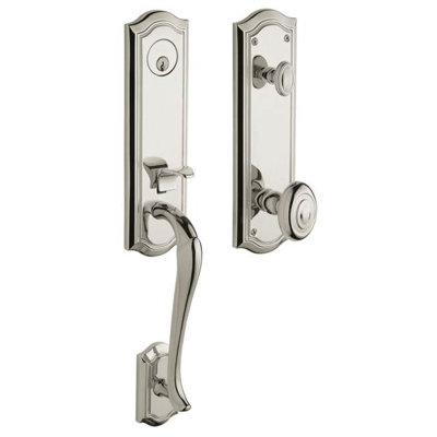 Bethpage Handleset with Single Cylinder Deadbolt and Door Knob and Rosette