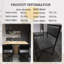 Ensemble de salle à manger 5 pièces carré pliable avec support de rangement et 4 chaises de salle à manger rembourrées en similicuir-1405298484