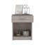 Table de chevet H 21 po, un tiroir, tablette basse, plateau supérieur, gris clair