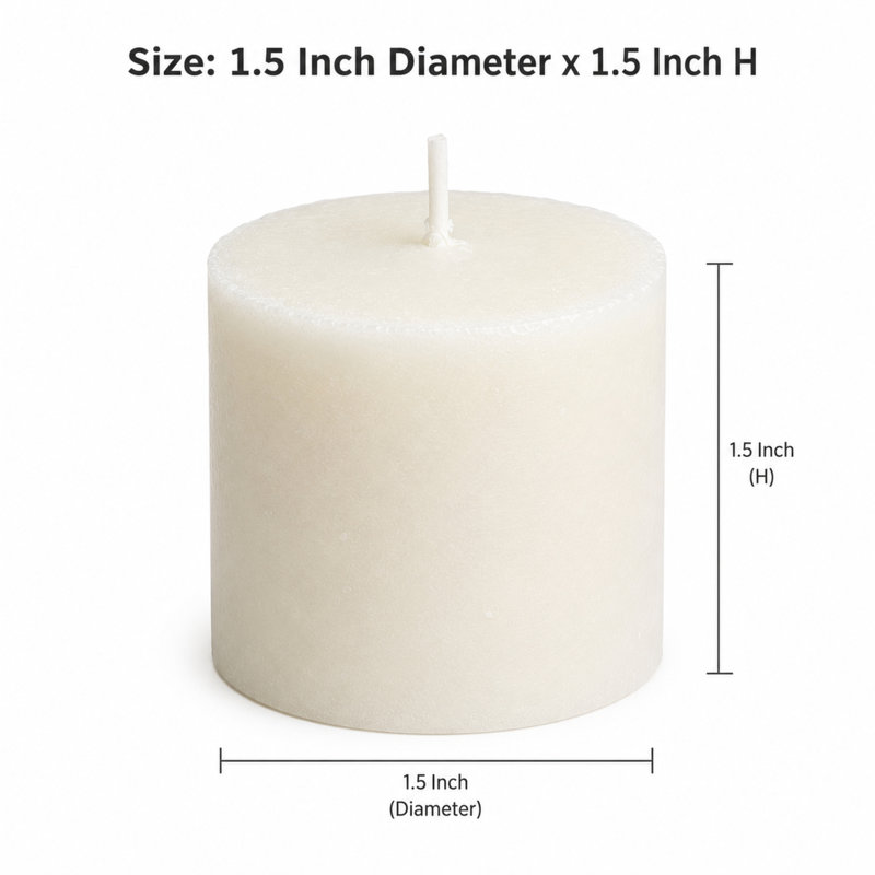 Mini chandelle blanche blanche sans parfum, Blanc