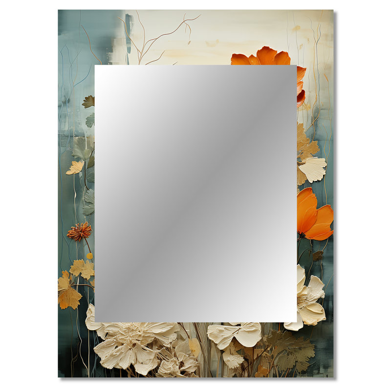 Natures symphonie - miroir de collages abstraits, miroir mural décoratif jaune, impression d'art en métal, 40 po x 30 po