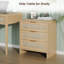 Table de chevet courbée 3 tiroirs, table de chevet en bois de 22,8 po de largeur, rangement moderne pour la chambre à coucher