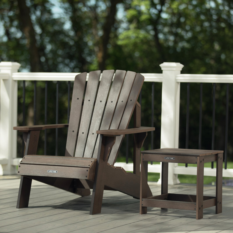 Chaise Adirondack en plastique / résine avec table