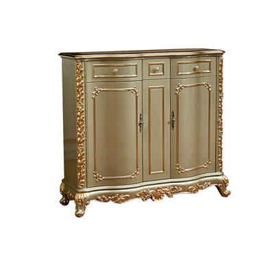 American Solid Wood Carved Shoe Cabinet 10 Pair Shoe Storage Cabinet