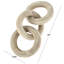 Wood 3 Link Chain Decorative Sculpture with Natural Wood Grain