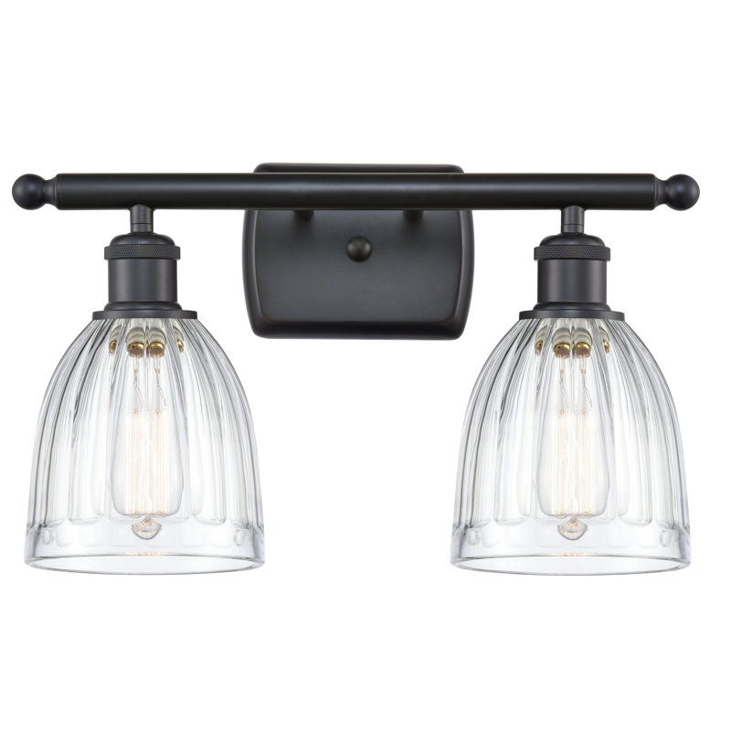 Whitten 2 - Light Dimmable Vanity Light, Clear, 6 Watt Vinage LED Bulb, Matte Black
