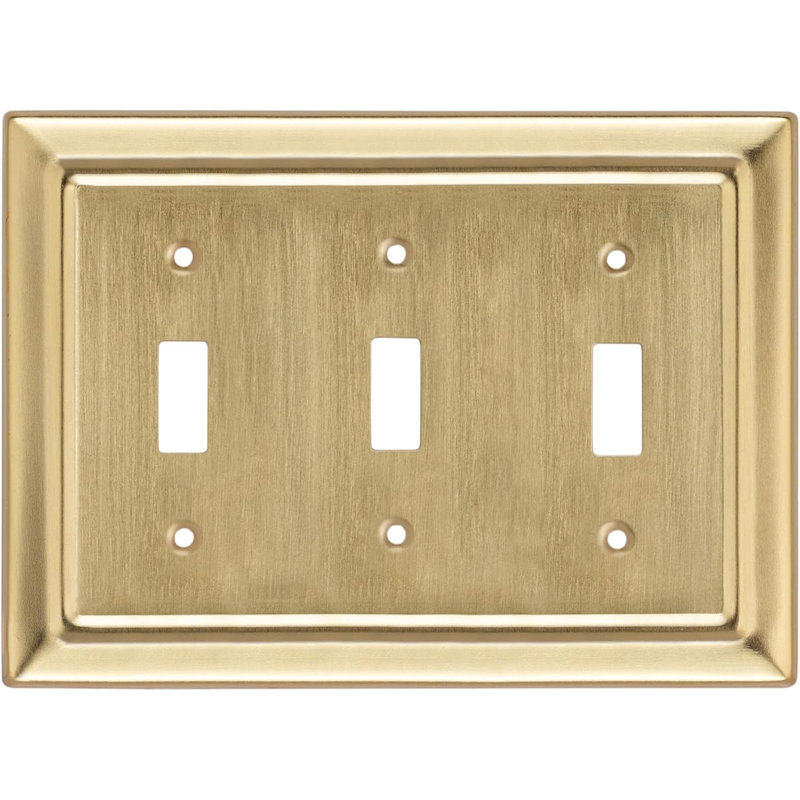 3 - Gang Toggle Light Switch, Gold, 1