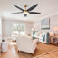 142cm 5 - Blade Reversible Ceiling Fan With LED Light and Remote Control
