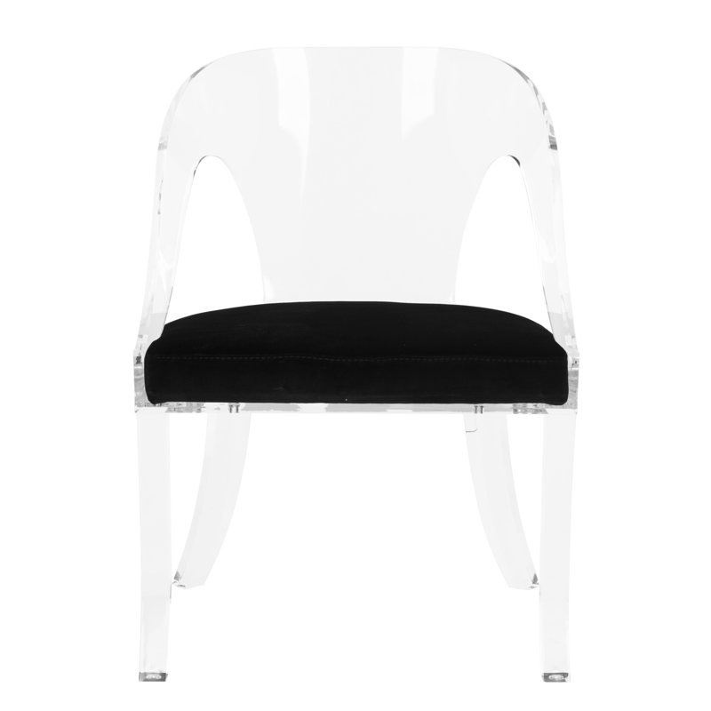 Chaise d'appoint en velours transparent Delfina / noir