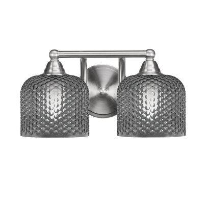 Allexus 2 Light Bath Bar Brushed Nickel Finish 6" Smoke Glass