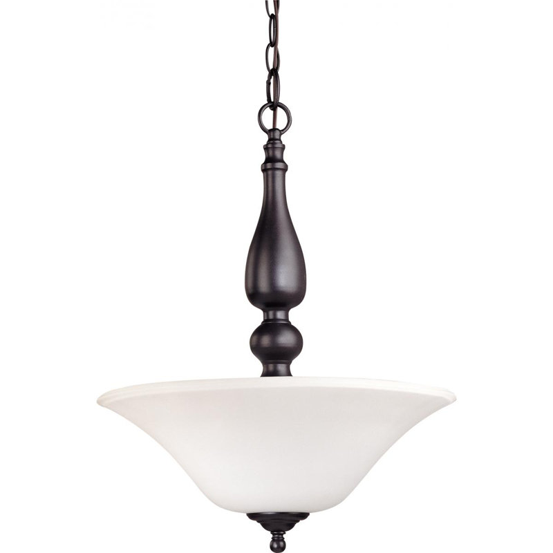 Luminaire suspendu simple à 3 lumières Zarate, Non, Bronze chocolat
