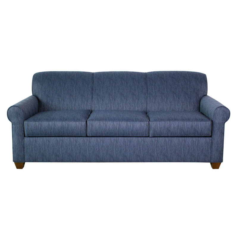 Finn Rolled Arm Sofa with Reversible Cushions, Archetype Anchor, Empire Mahogany, 34" H x 83" W x 36" D