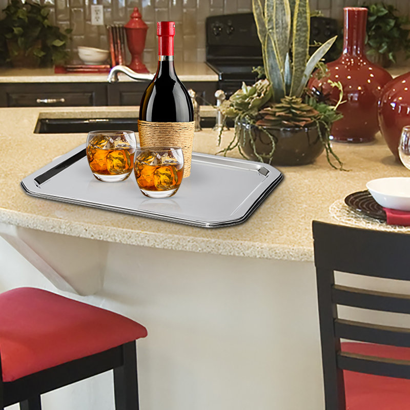 Canora Grey Basile Stainless Steel Tray, 1" H x 15" W x 12" D