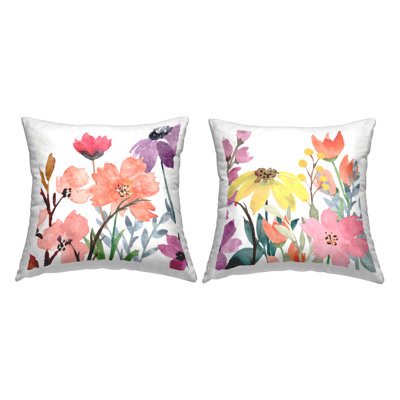  Floral Polyester Throw Pillow