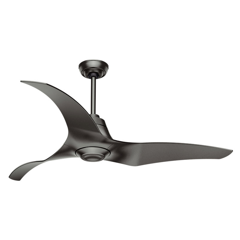 60" Stingray 3 - Blade LED Standard Ceiling Fan with Remote Control and Light Kit Included, Granite