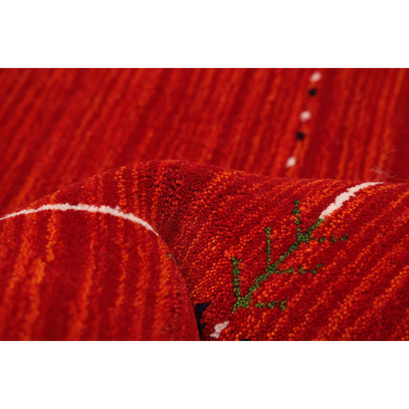 Kashkuli Gabbeh Red Rug 4'0" x 5'7"
