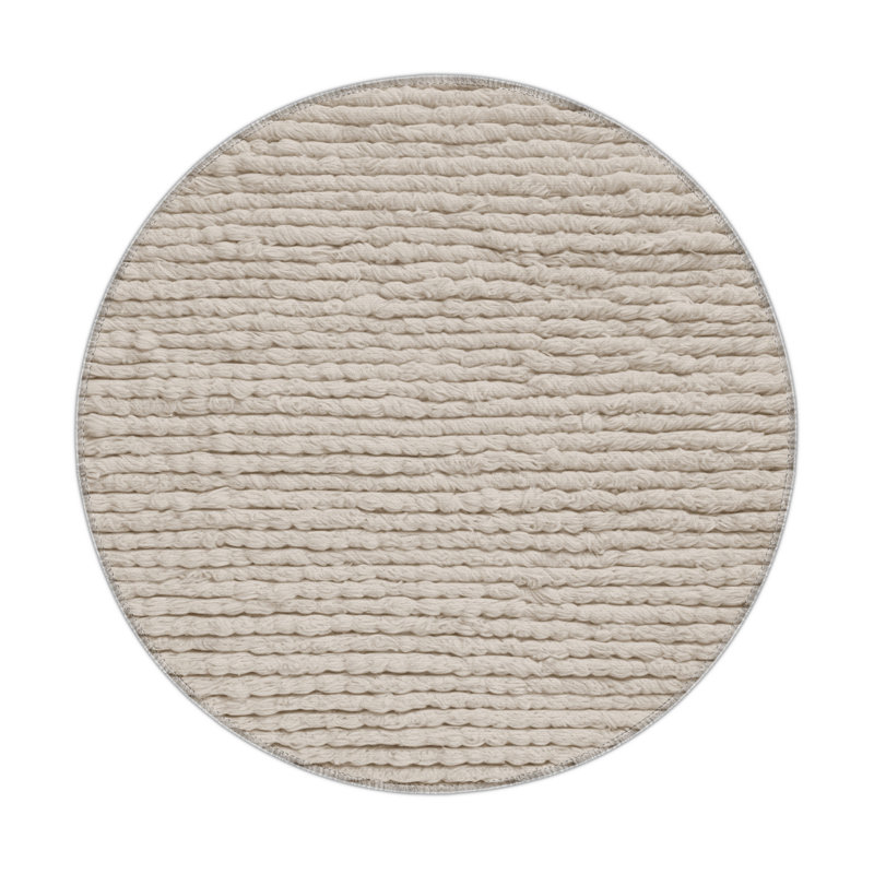 Solid Beige Indoor and Outdoor Area Rug, Rectangle 5' x 7'