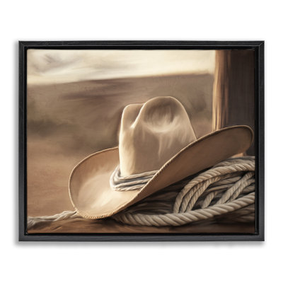 White Cowboy Hat Floating Frame, design by Kim Allen