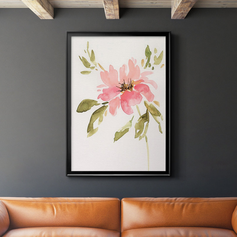 «One Pink Bloom II», reproduction de cadre photo sur papier, H 42,5 po x l 30,5 po x P 1 po, Noir
