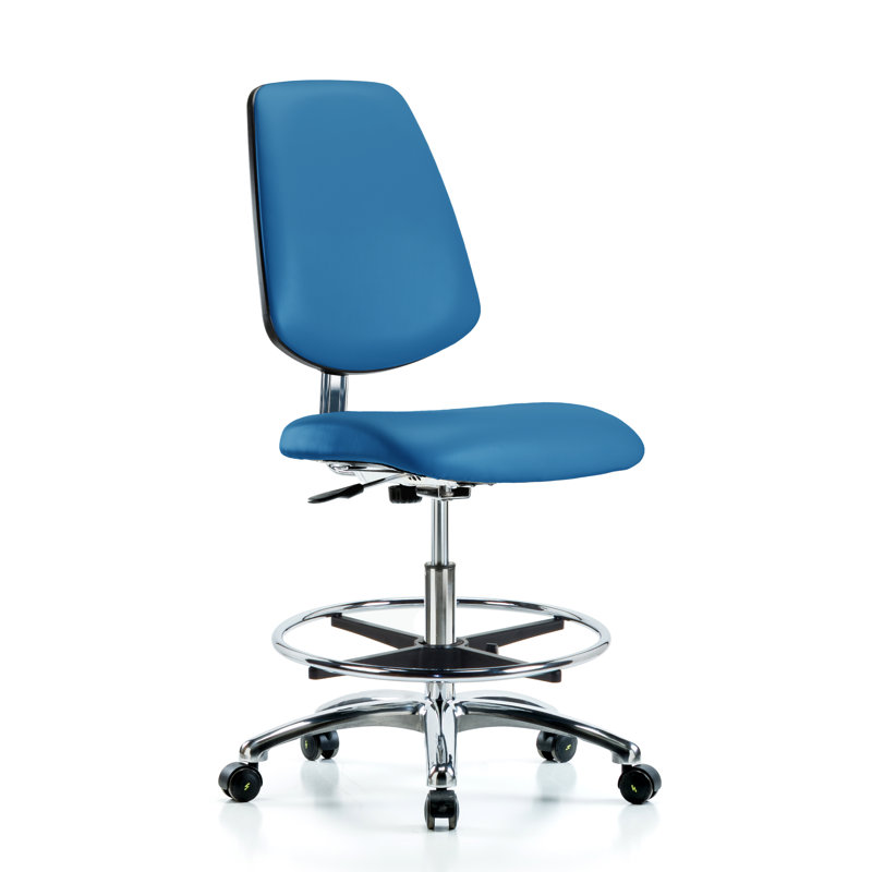 Vinyl Drafting Chair, ESD Blue Vinyl, ESD Casters