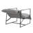 Upholstered Modern Metal Framed Light Gray Polyester Blend Sling Accent Chair-768193202