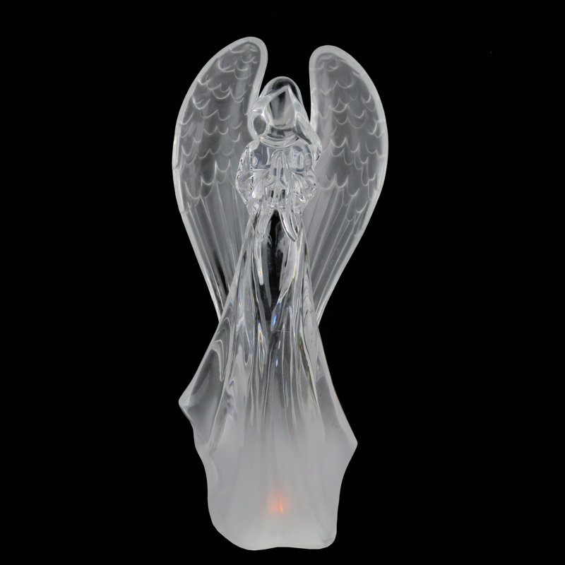 Figurine de table de Noël ange priant à changement de couleur avec lumières DEL 12,25 po