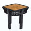 Table d'appoint en bois d'acacia, table de bout d'extérieur pour patio d'une capacité de 120 lb avec corde et structure en métal, table d'appoint carrée pour la cour arrière, balcon, salon