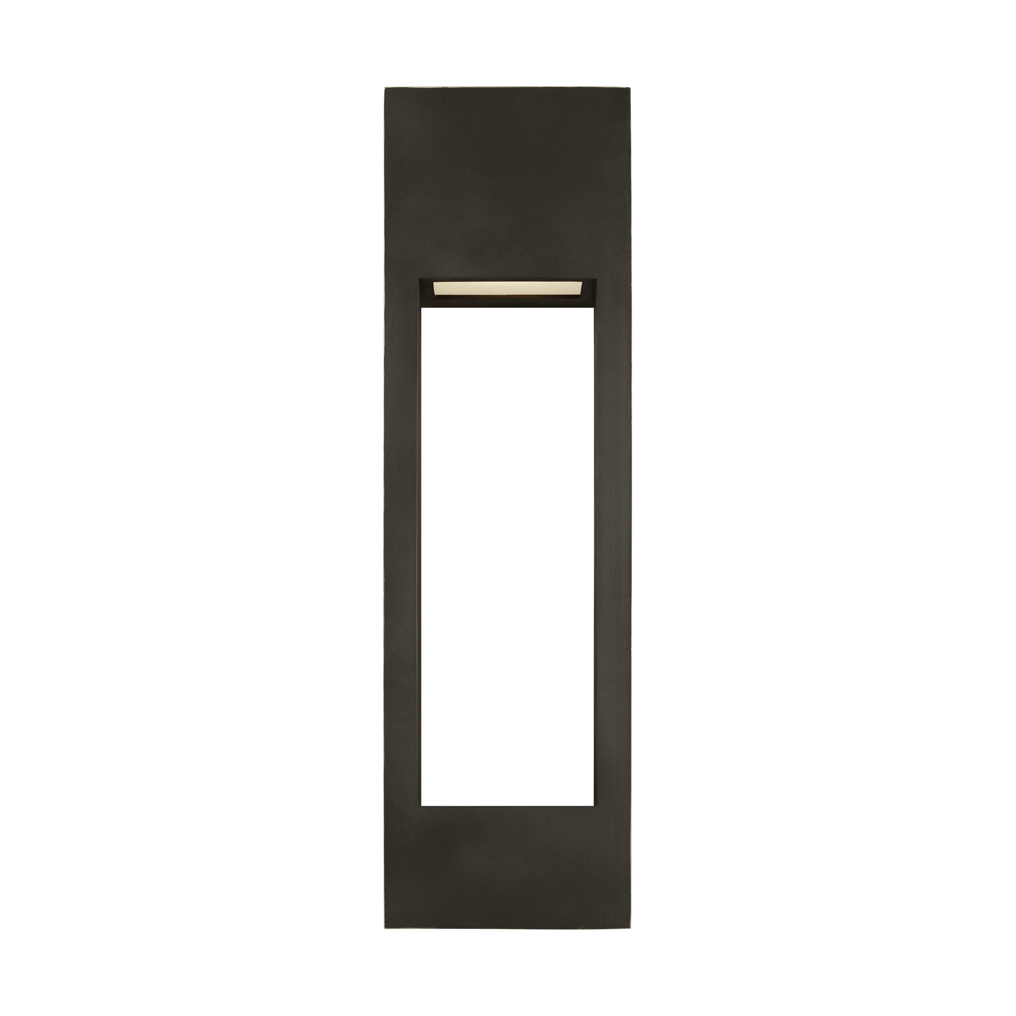 Blandburg Rectangle Outdoor Aluminum LED Wall Light, 24" H x 7" W x 7" D, Antique Bronze