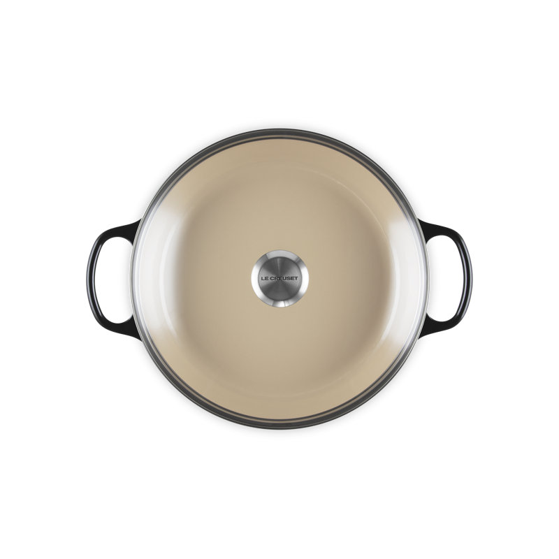 Le Creuset Enameled Cast Iron Signature Round Braiser With Glass Lid, 2.25 Qt., Olive, Licorice
