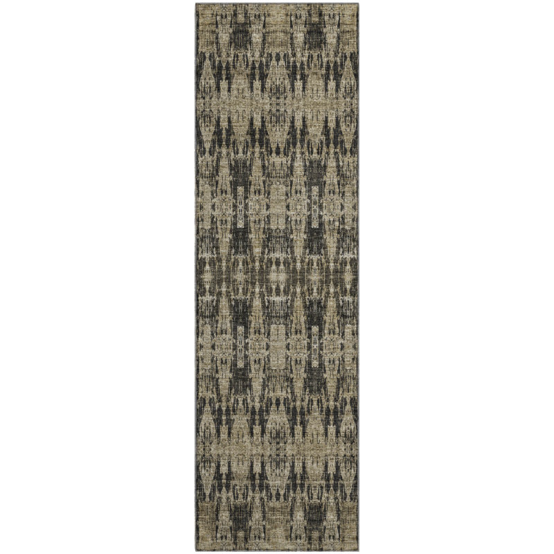 Premium Machine Washable Cerrito AMF580 Black, Runner 2'3" x 7'6"