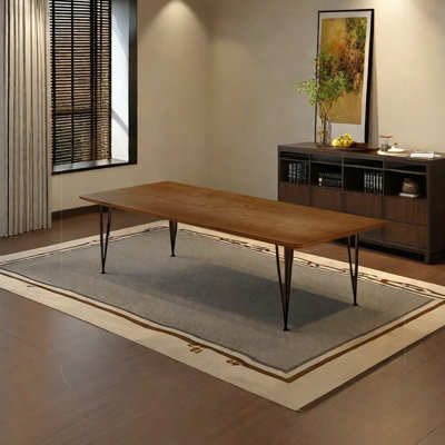Ash wood iron dining table