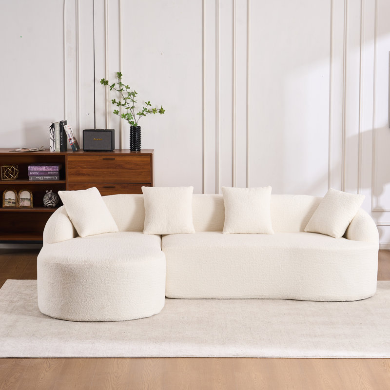 Canapé modulaire en L Modern Compression, Chenille blanche